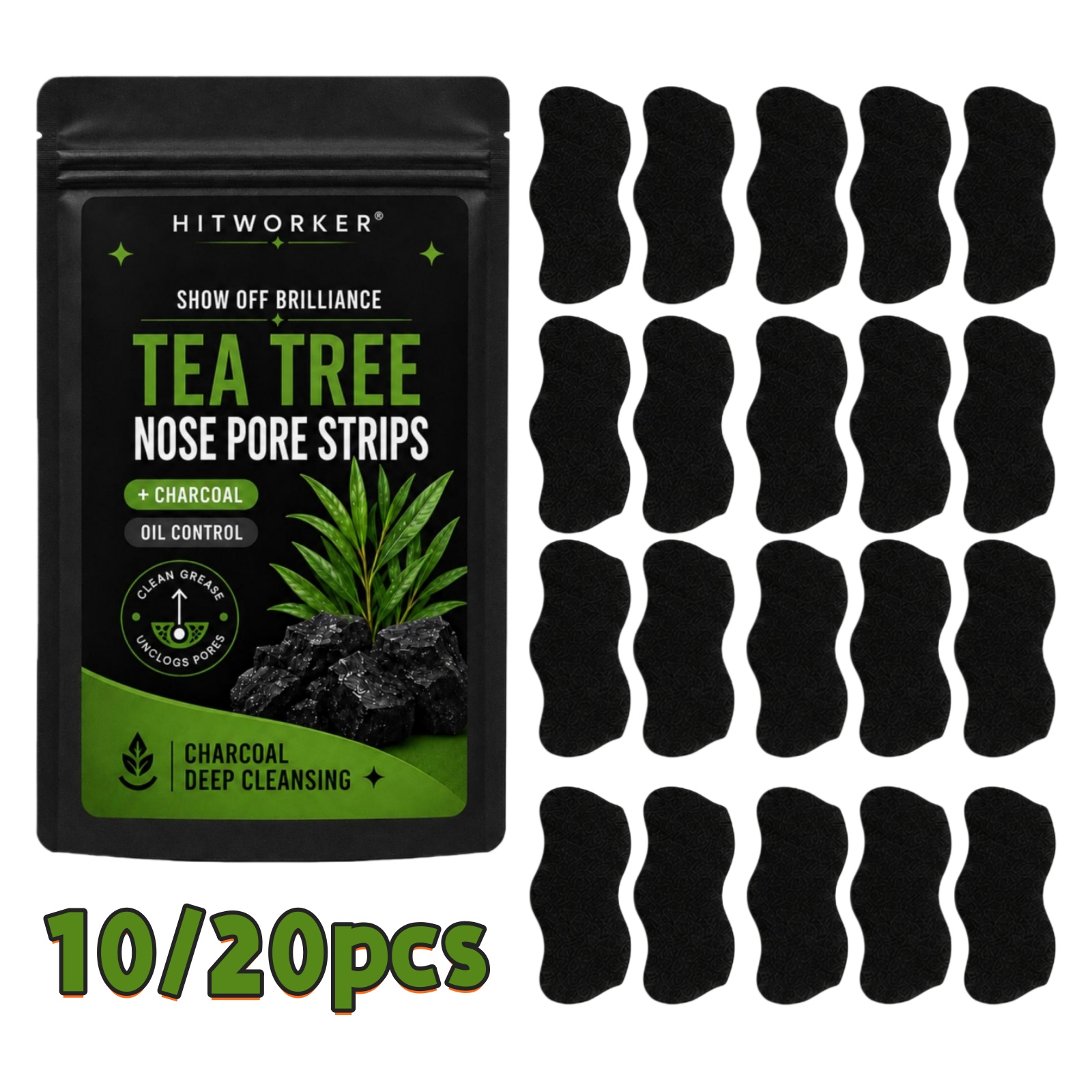 10/20Pcs Black Blackhead Remov - đánh giá và giá Charcoal Pore Strip